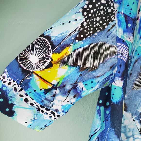 Simply Art Dolcezza Womens Love of Blue Happiness Abstract Art Jacket Sz 3X - Picture 6 of 6